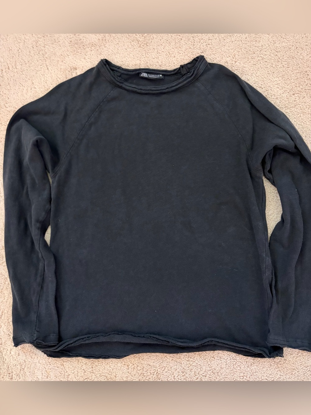 Zara Raw Edge Hem Sweatshirt
